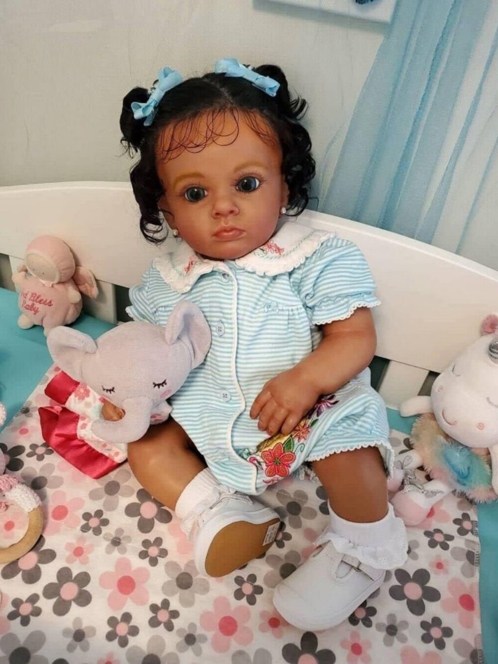 Lifelike 24" Reborn Baby Doll - Realistic African American Toddler with Hair